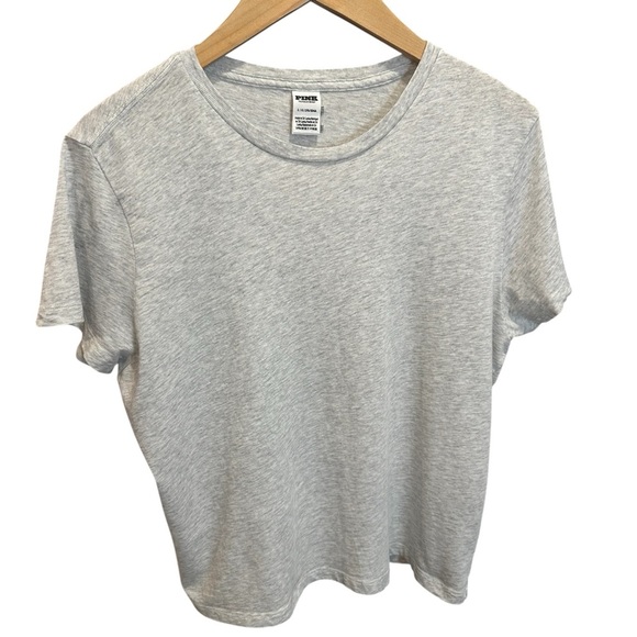 PINK Victoria’s Secret Gray Short Sleeve T-Shirt – Size Large - Picture 1 of 8